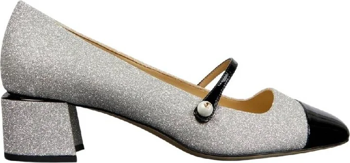 Glitter Square-Toe Leather Shoe