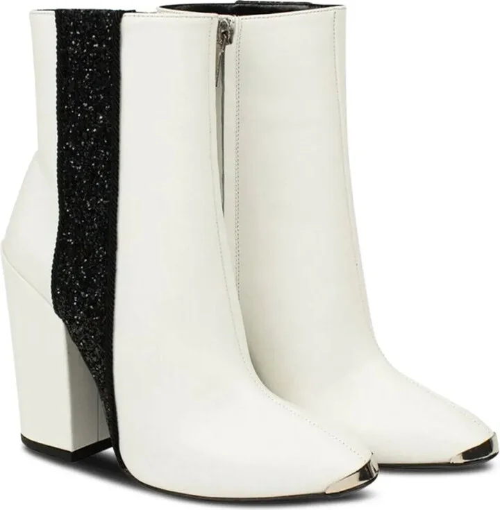 Glitter-Stripe Leather Boots - Image 3