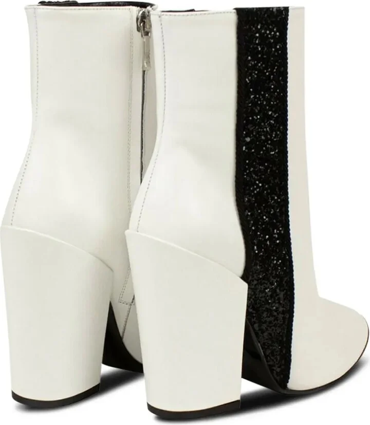 Glitter-Stripe Leather Boots - Image 4