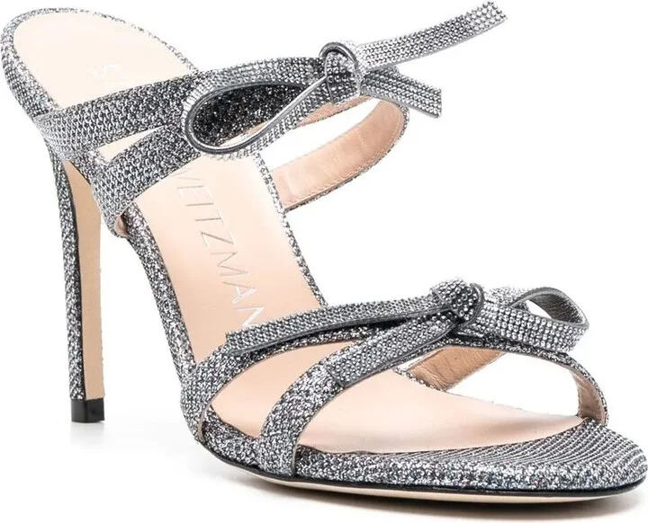 Glittered 90mm Bow-Detail Sandals - Image 2