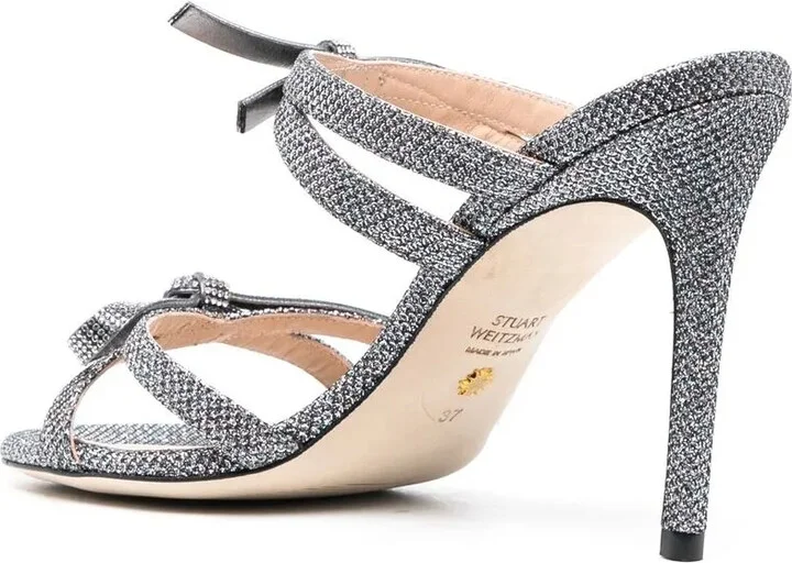 Glittered 90mm Bow-Detail Sandals - Image 3
