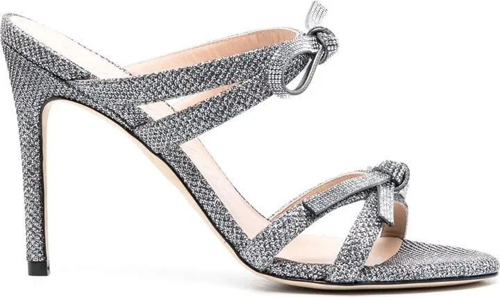 Glittered 90mm Bow-Detail Sandals