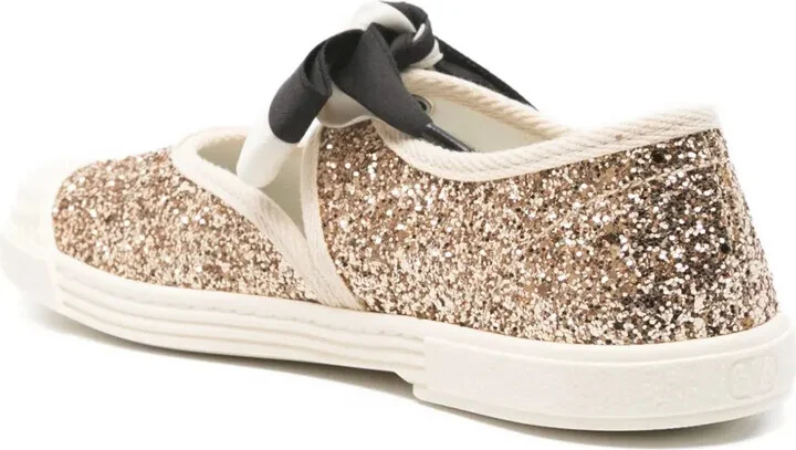 Glittered Bow-Detail Ballet Flats - Image 3