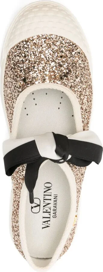 Glittered Bow-Detail Ballet Flats - Image 4