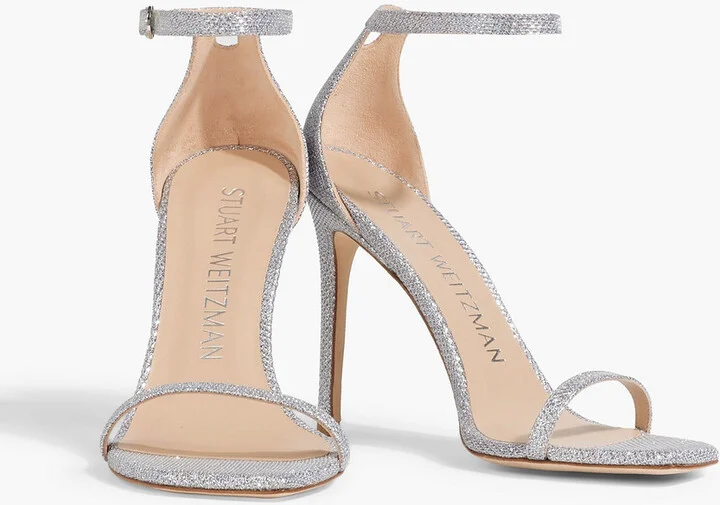 Glittered metallic woven sandals - Image 2