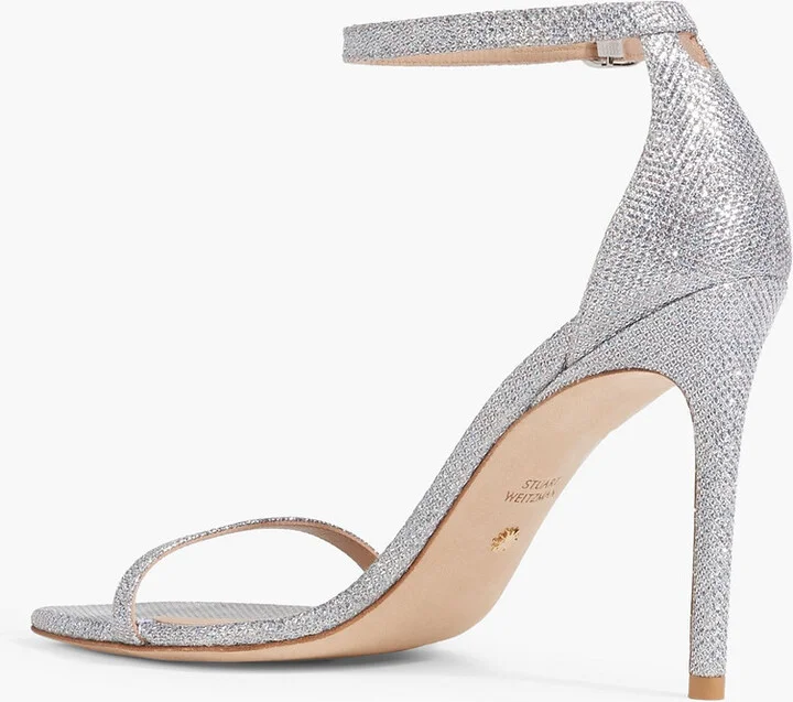 Glittered metallic woven sandals - Image 3