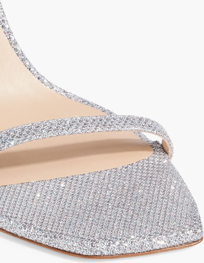 Glittered metallic woven sandals - Image 4