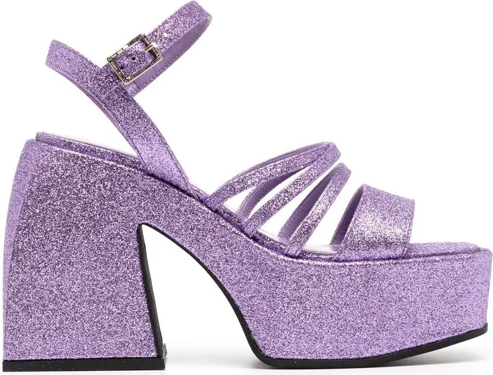 Glittered Platform Pumps