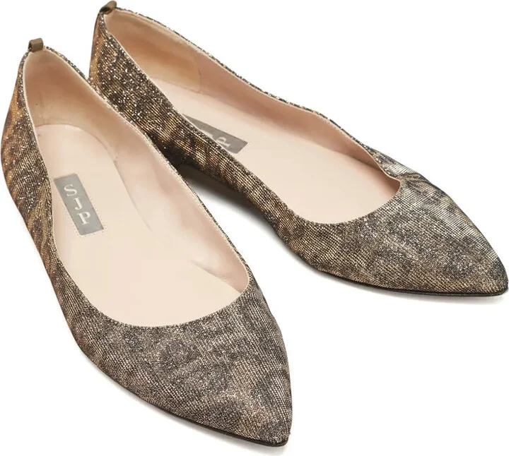 Glittered Point-Toe Flat Pumps - Image 2