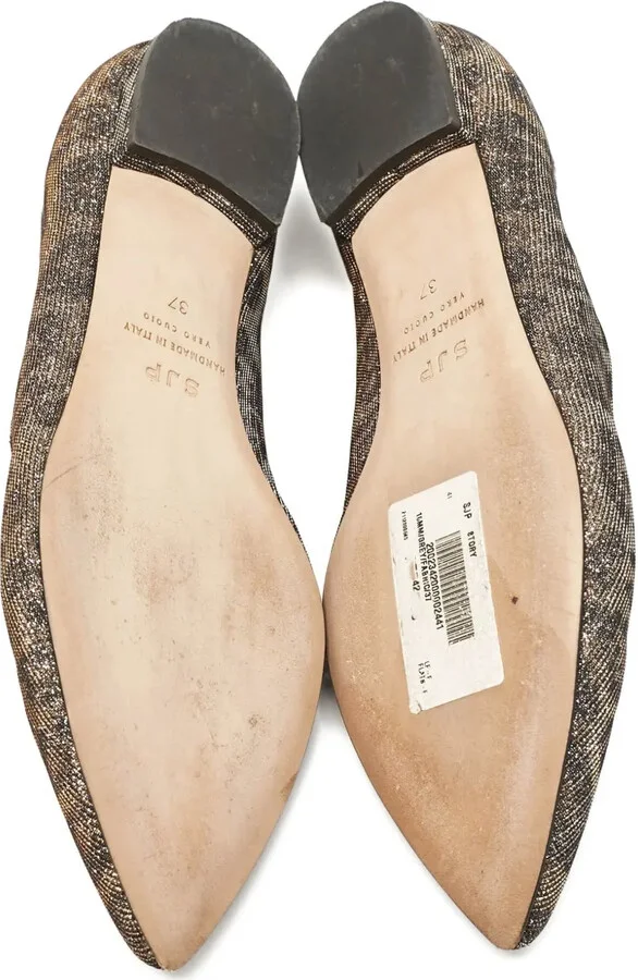Glittered Point-Toe Flat Pumps - Image 3