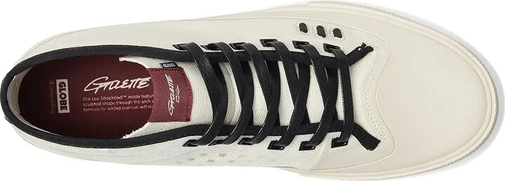 Globe Gillette Mid Men's Shoes Cream/Black : 9 D - Medium, Canvas/Leather - Image 2