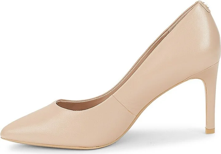 Glora Point Toe Leather Pumps - Image 4