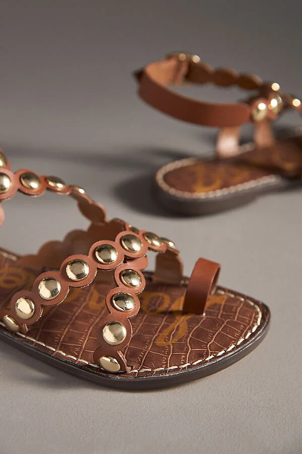Gloria Ankle Strap Studded To-Ring Sandals - Image 3