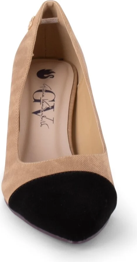Gloria Vanderbilt Women's Brigitte Slip On Pumps - Natural/Black - Image 6