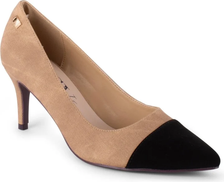 Gloria Vanderbilt Women's Brigitte Slip On Pumps - Natural/Black