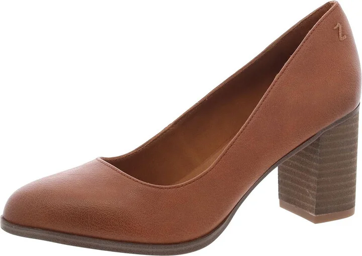 Gloria Womens Leather Slip-On Pumps