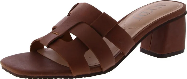 glorianago Womens Faux Leather Woven Slide Sandals