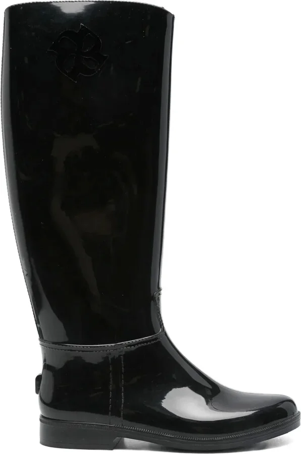 Gloss-Finish Knee-High Boots