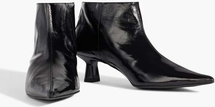 Glossed faux leather ankle boots - Image 2