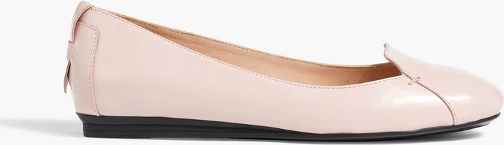 Glossed-leather ballet flats