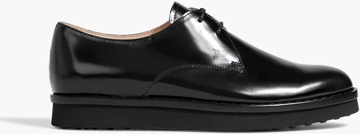 Glossed-leather brogues