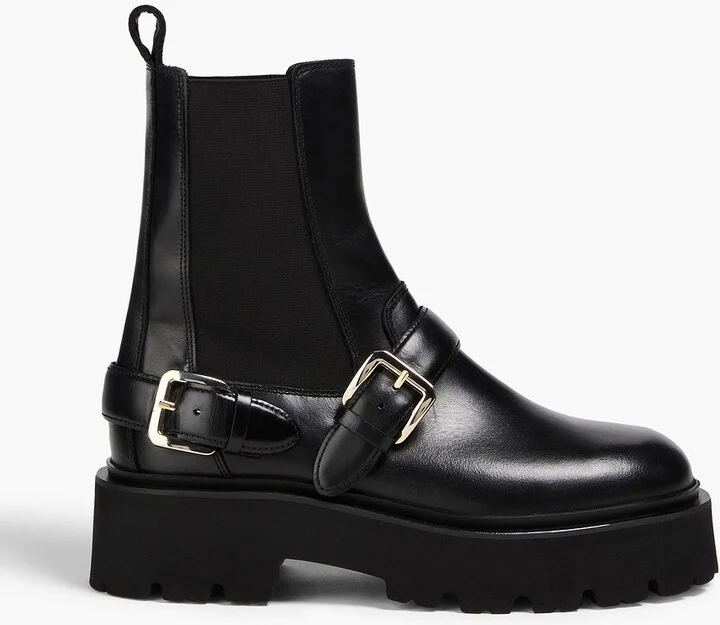 Glossed-leather Chelsea boots