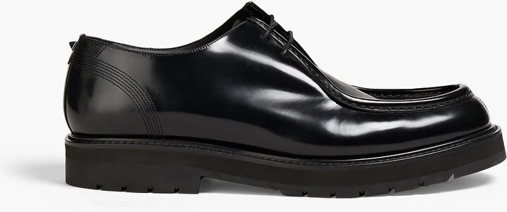 Glossed-leather derby shoes