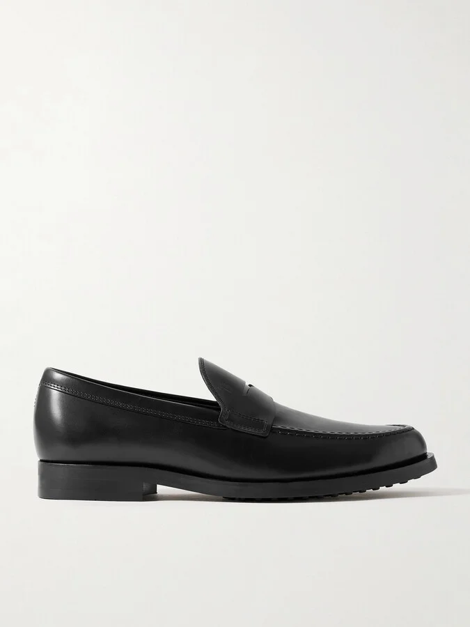 Glossed-Leather Penny Loafers