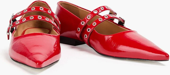 Glossed point-toe flats - Image 2