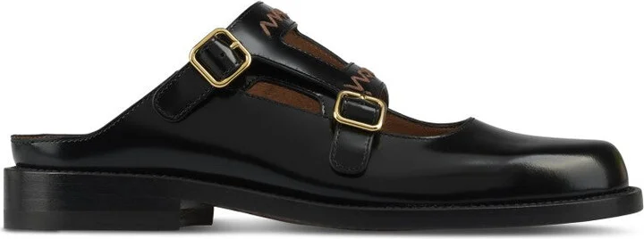 Glossy Black Minimalist Sandals With Adjustable Buckles