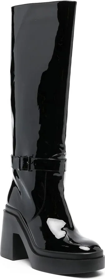 Glossy-Finish Heeled Boots - Image 2