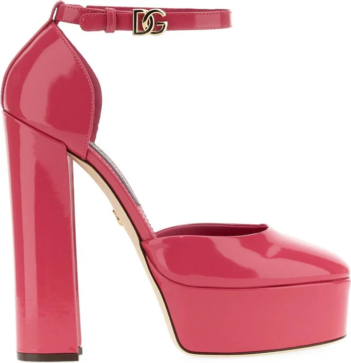 Glossy Leather Platform Pumps