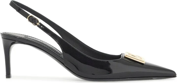 Glossy Leather Slingback Dã©