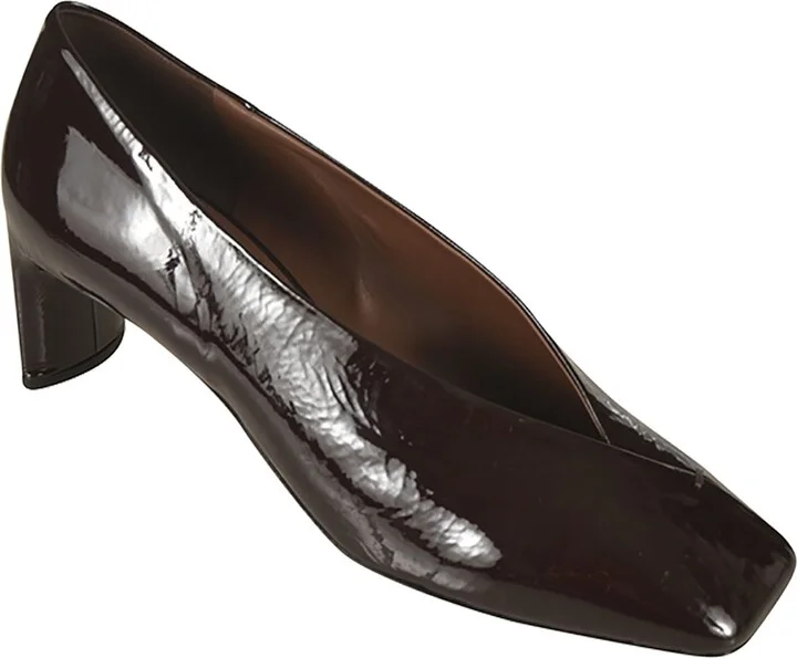 Glossy Square Toe Slide-on Pumps - Image 2