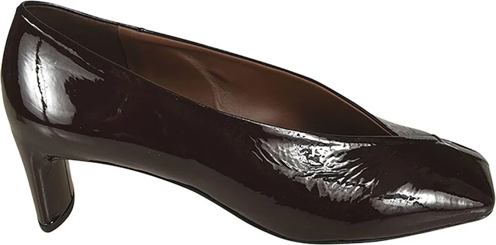 Glossy Square Toe Slide-on Pumps