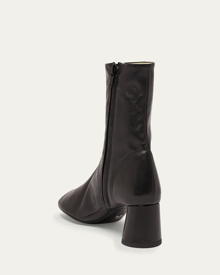 Glove Lambskin Block-Heel Ankle Booties - Image 2