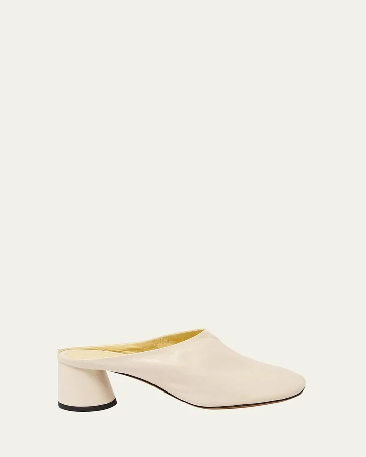 Glove Lambskin Block-Heel Mules