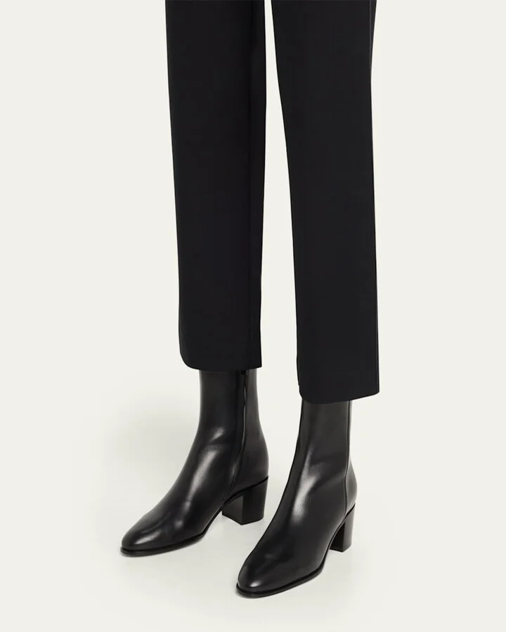 Glove Leather Block-Heel Booties - Image 7