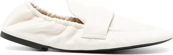 Glove leather flat loafers