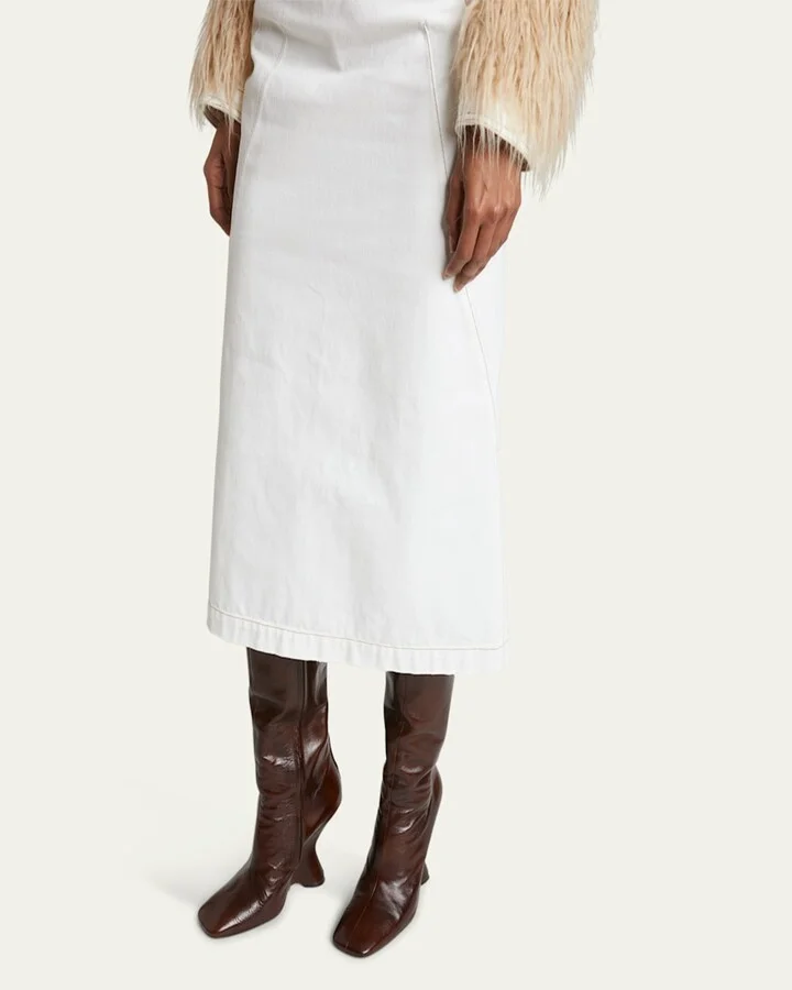 Glove Leather Wedge Knee Boots - Image 4