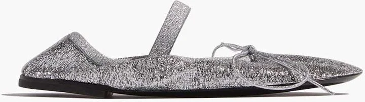 Glove Mary Jane Ballet Flats in Silver
