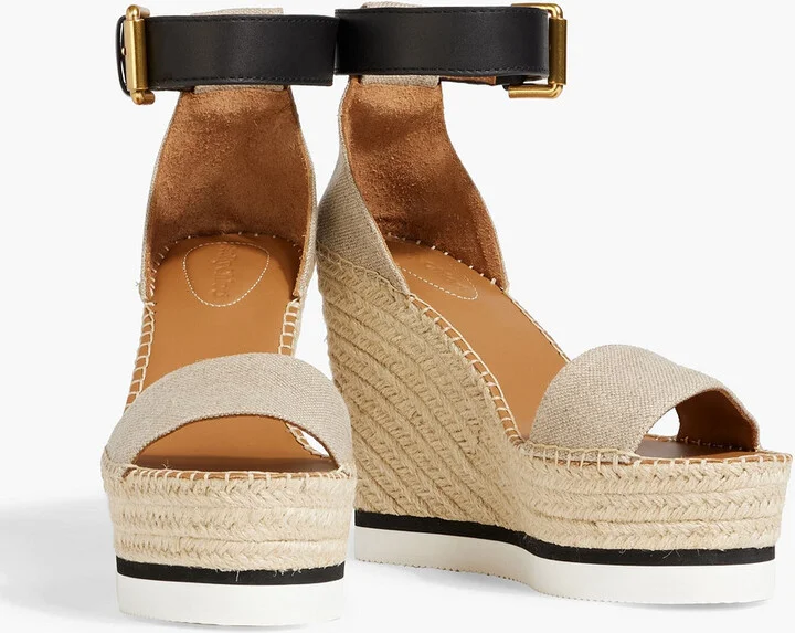 Glyn leather and canvas espadrille wedge sandals - Image 2