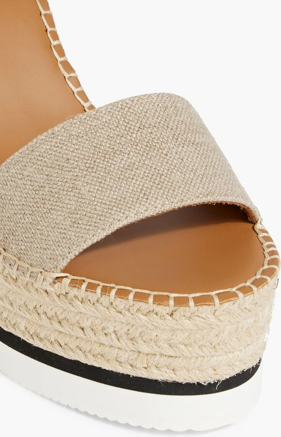 Glyn leather and canvas espadrille wedge sandals - Image 4