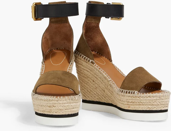 Glyn suede and leather espadrille wedge sandals - Image 2