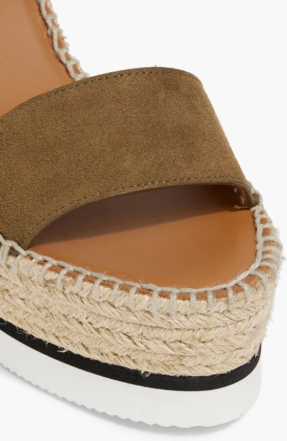 Glyn suede and leather espadrille wedge sandals - Image 4
