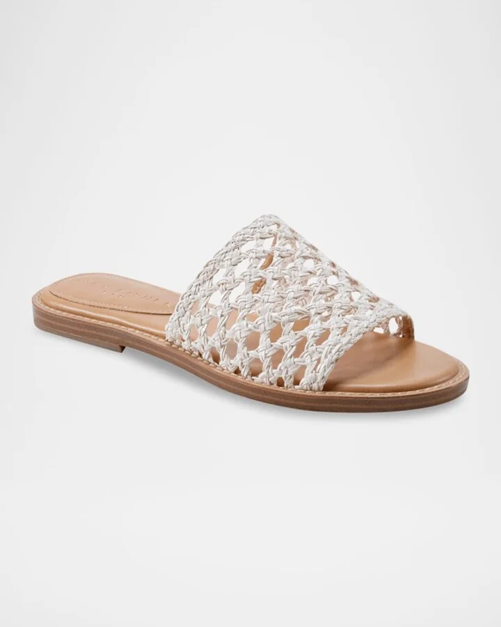 Glynne Woven Flat Slide Sandals - Image 5
