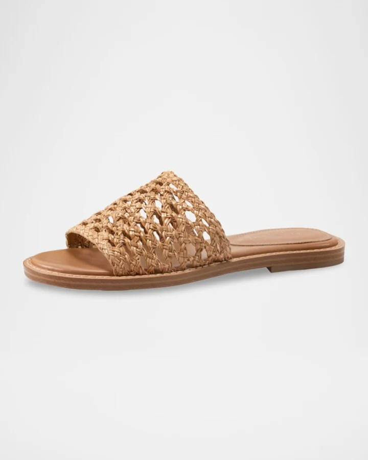 Glynne Woven Flat Slide Sandals - Image 9