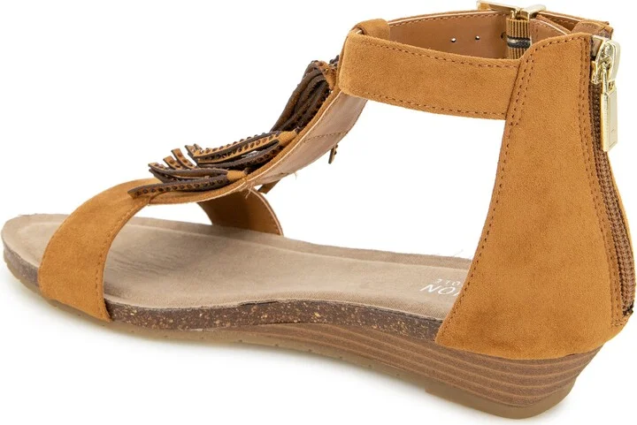 Glytoni Fringe T-Strap Sandal - Image 2