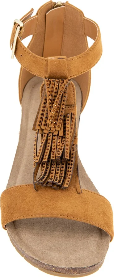 Glytoni Fringe T-Strap Sandal - Image 3