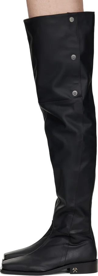 GmbH Black Adem Overknee Snap Buttons Tall Boots - Image 3